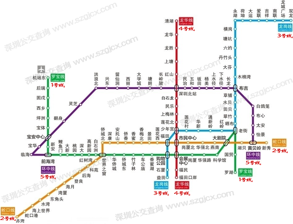 > 深圳地铁路线图